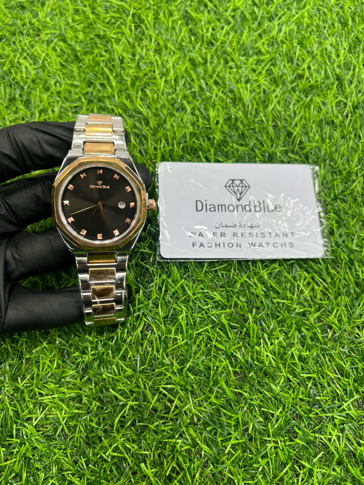 Cinder black dial two-tone bracelet watch