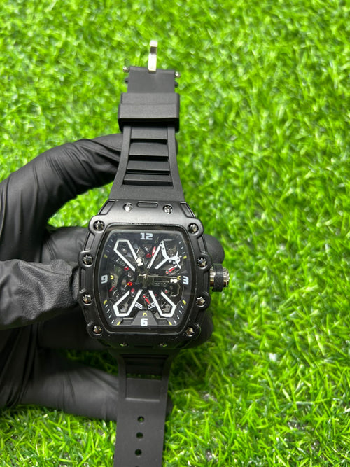 Apex angular black sport watch