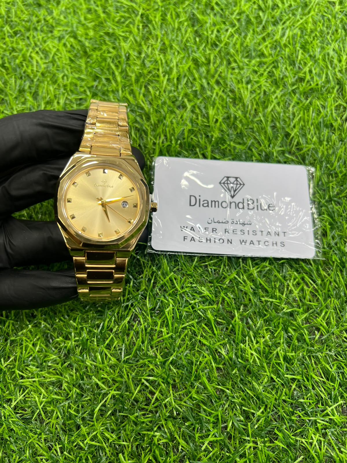 Aurum gold-tone bracelet watch with gold dial